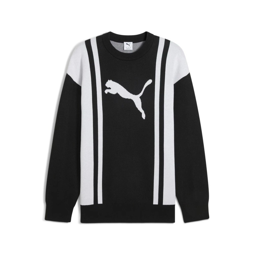 Men's 2XL PUMA Future Archive Relaxed Knitted Crew Neck Sweater Black 63229401